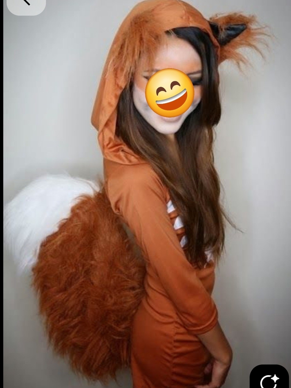 Womens Brown Fox Costume Cosplay with Tail And Hood